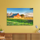 Sunrise bij Moulton Barn Canvas Afdruk (Insitu (Woonkamer))