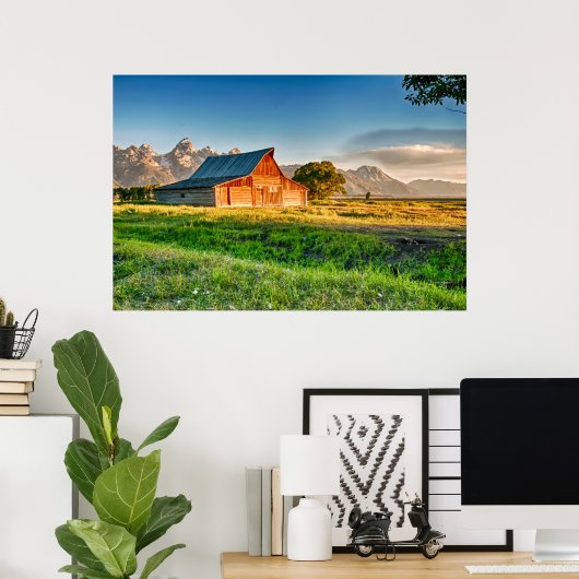 Sunrise bij Moulton Barn Poster (Thuiskantoor)