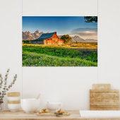 Sunrise bij Moulton Barn Poster (Keuken)