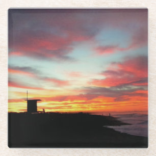 Sunrise bij Newport Beach, CA Glazen Onderzetter