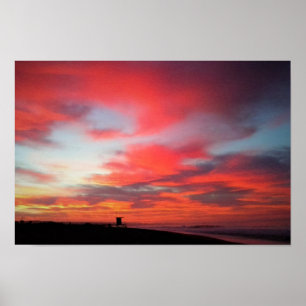 Sunrise bij Newport Beach, CA Poster