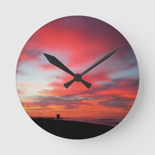 Sunrise bij Newport Beach, CA Ronde Klok (Voorkant)