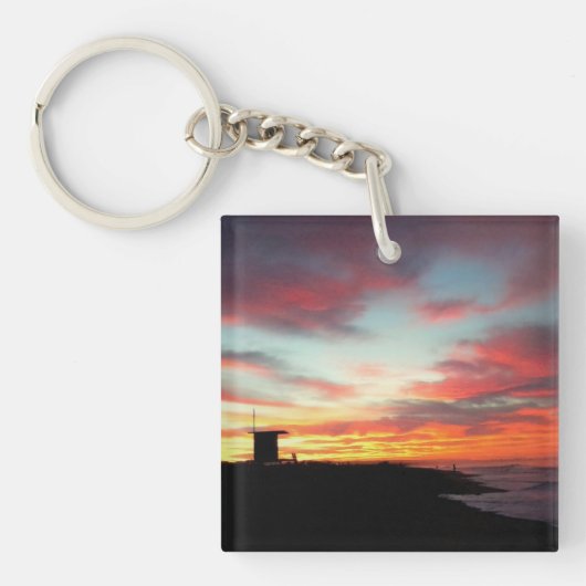 Sunrise bij Newport Beach, CA Sleutelhanger (voorkant)