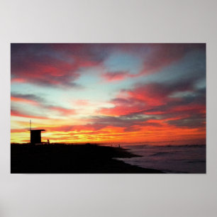Sunrise bij Newport Beach, Californië Poster