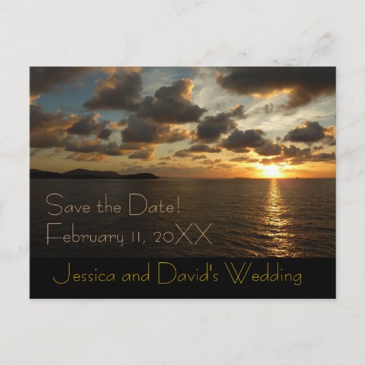 Sunrise bij St. Thomas Save the Date Briefkaart (Voorkant)