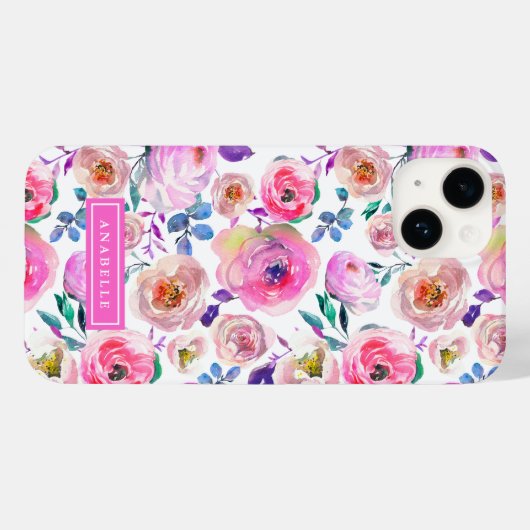 Sunrise Boho Floral Monogram Case-Mate iPhone Case (Achterkant (horizontaal))