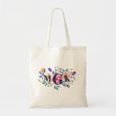 Sunrise Boho Floral Monogrammed Tote Bag (Voorkant)