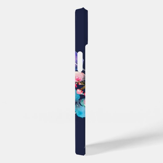 Sunrise Boho Floral Navy Monogram Case-Mate iPhone Case (Achterkant / Rechts)