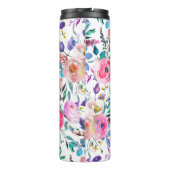 Sunrise Boho Floral Paars en White Monogram Thermosbeker (Achterkant)