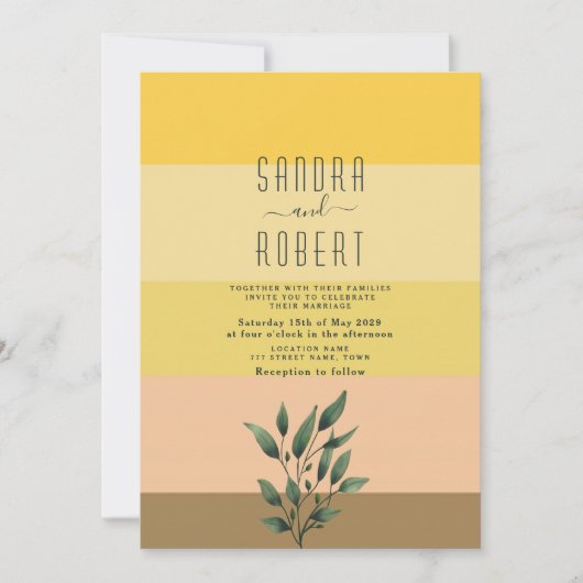 Sunrise Boho Terracotta Wedding Kaart (Voorkant)