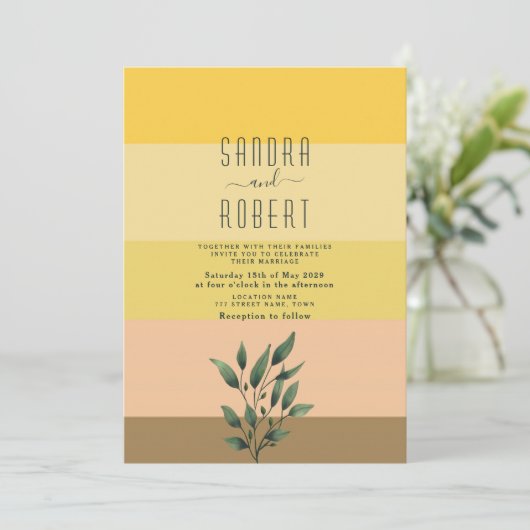 Sunrise Boho Terracotta Wedding Kaart (Staand voorkant)