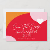 Sunrise Bold Roze Oranje Bewaar de Datum Kaart (Voorkant)