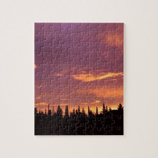 Sunrise Boreal Forest Alaska Legpuzzel (Verticaal)