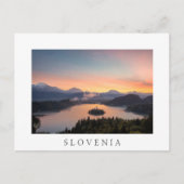 Sunrise boven het witte briefkaart van het meer (Voorkant)