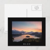 Sunrise boven het zwarte briefkaart van het meer (Voorkant / Achterkant)