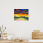 Sunrise boven meer poster (Keuken)