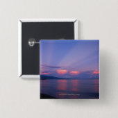 Sunrise boven zee vierkante button 5,1 cm (Voorkant /achterkant)