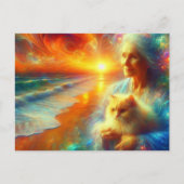 Sunrise Cat Briefkaart (Voorkant)