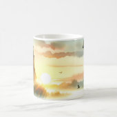 Sunrise Church with Birds in Misty Meadow No Verse Koffiemok (Center)