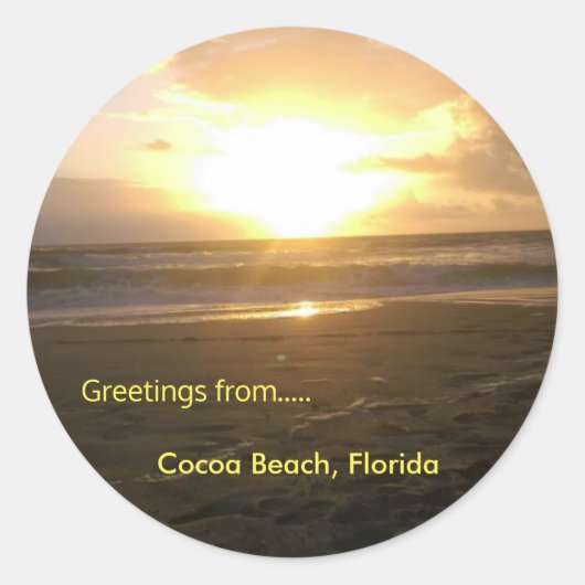 Sunrise Classic Round Sticker, glanzend Ronde Sticker (Voorkant)