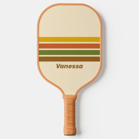 Sunrise Clover Across Striping with Name Pickleball Paddle (Voorkant)