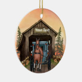 Sunrise Covered Bridge Keramisch Ornament (Rechts)