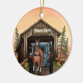 Sunrise Covered Bridge Keramisch Ornament (Links)