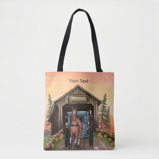 Sunrise Covered Bridge Tote Bag (Voorkant)