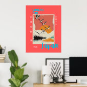 Sunrise Crane Art Print - Japanse reisposter (Thuiskantoor)