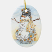 Sunrise Daisy Snowman Ornament (Achterkant)