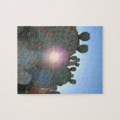 Sunrise door een Cactus foto Legpuzzel (Horizontaal)