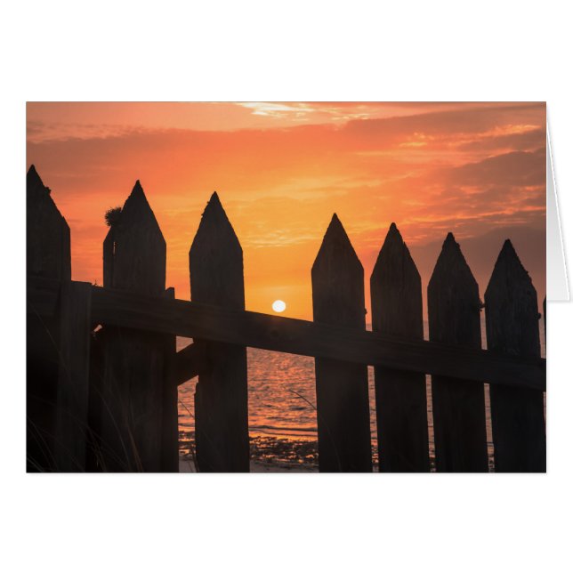 Sunrise door een hek (Voorkant Horizontaal)