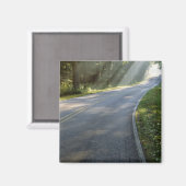 Sunrise door mist langs groene rivier magneet (Voorkant / Achterkant)