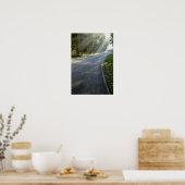 Sunrise door mist langs groene rivier poster (Keuken)