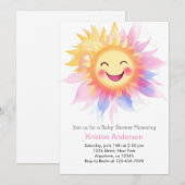 Sunrise Dreams en Sunshine Beams Meisje Baby showe Kaart (Voorkant / Achterkant)