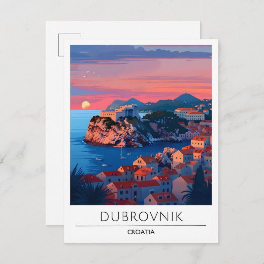 Sunrise Dubrovnik Kroatië Reizen Briefkaart (Voorkant / Achterkant)