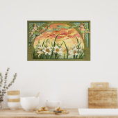  Sunrise Easter Lilies en Victoriaans Angels Poster (Keuken)