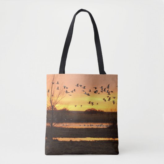 Sunrise en Geese Tote Bag (Voorkant)
