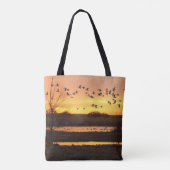 Sunrise en Geese Tote Bag (Achterkant)