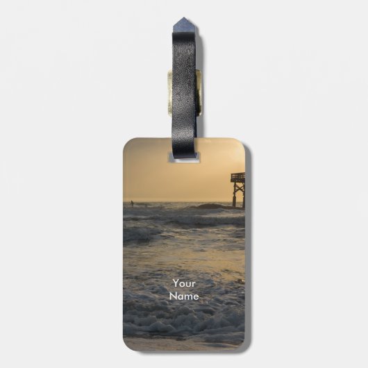 Sunrise en Paddleboarding Bagagelabel (Achterkant verticaal)