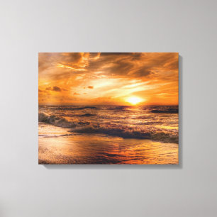 Sunrise en Seascape Canvas Afdruk