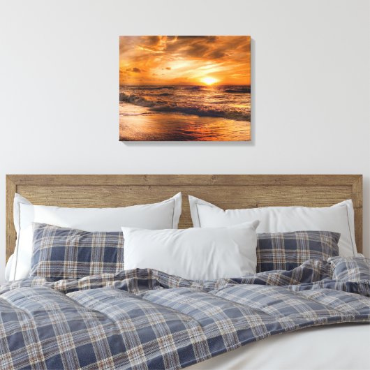 Sunrise en Seascape Canvas Afdruk (Insitu (Slaapkamer))