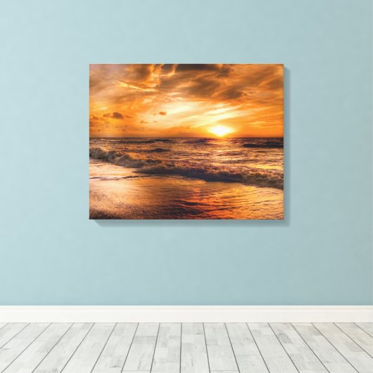 Sunrise en Seascape Canvas Afdruk (Insitu (Houten vloer))