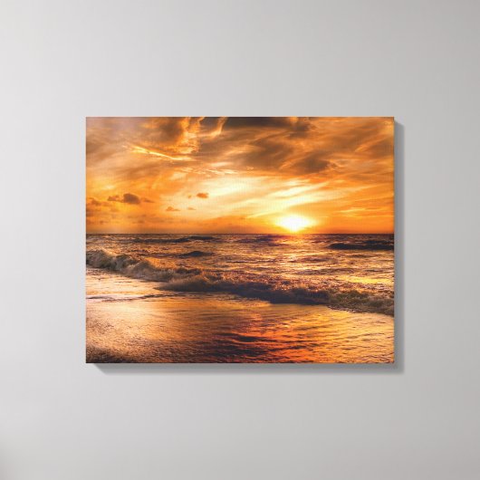 Sunrise en Seascape Canvas Afdruk (Voorkant)