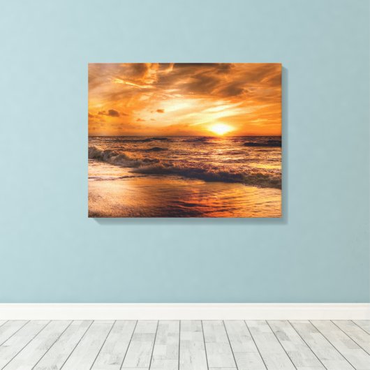 Sunrise en Seascape Canvas Afdruk (Insitu (Houten vloer))