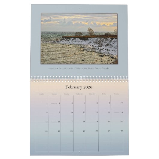 Sunrise en Sunset Landschapsfoto's Ontario Canada Kalender (Feb 2026)