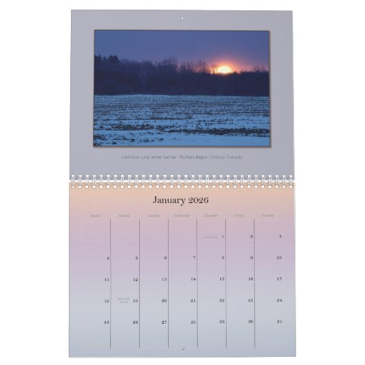 Sunrise en Sunset Landschapsfoto's Ontario Canada Kalender (Jan 2026)