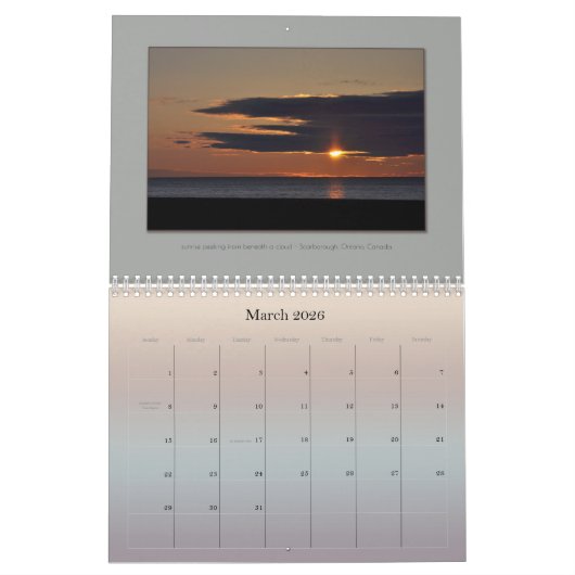 Sunrise en Sunset Landschapsfoto's Ontario Canada Kalender (Mar 2026)