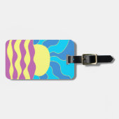 Sunrise en Waves Abstracte kunst Bagagelabel (Voorkant horizontaal)