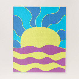 Sunrise en Waves Abstracte kunst Legpuzzel